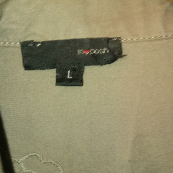 Lovposh Khaki Contrast Standing Collar Jacket - Picture 5 of 8